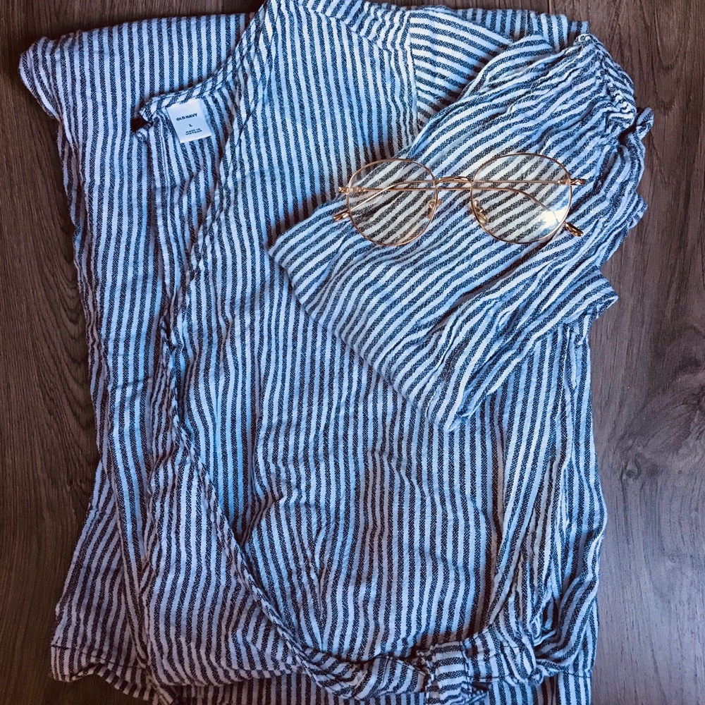 Blue Grey Linen Playsuit